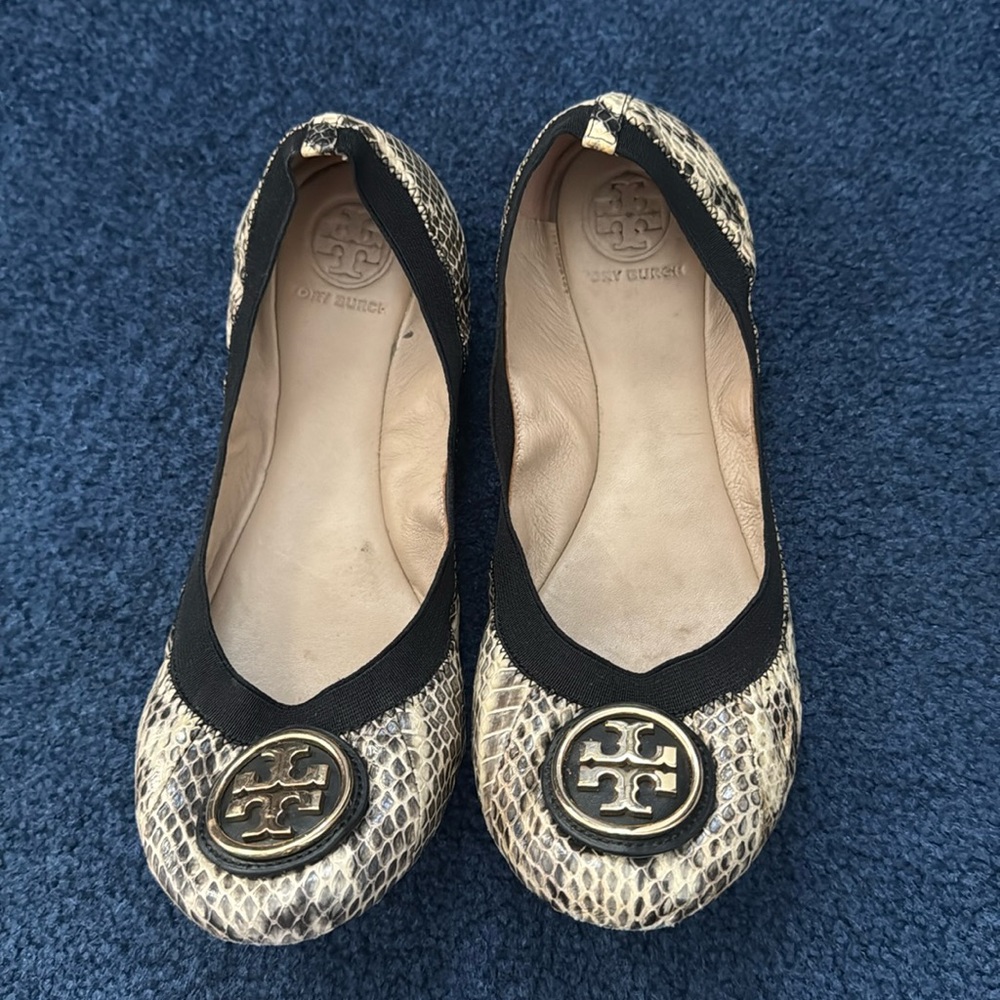 Tory Burch “Snakeskin” Flats - 9.5